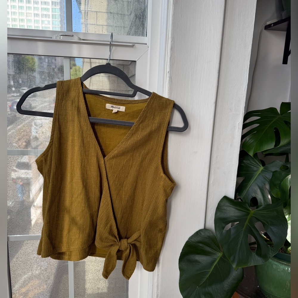 Madewell Olive Green Wrap Tank Top